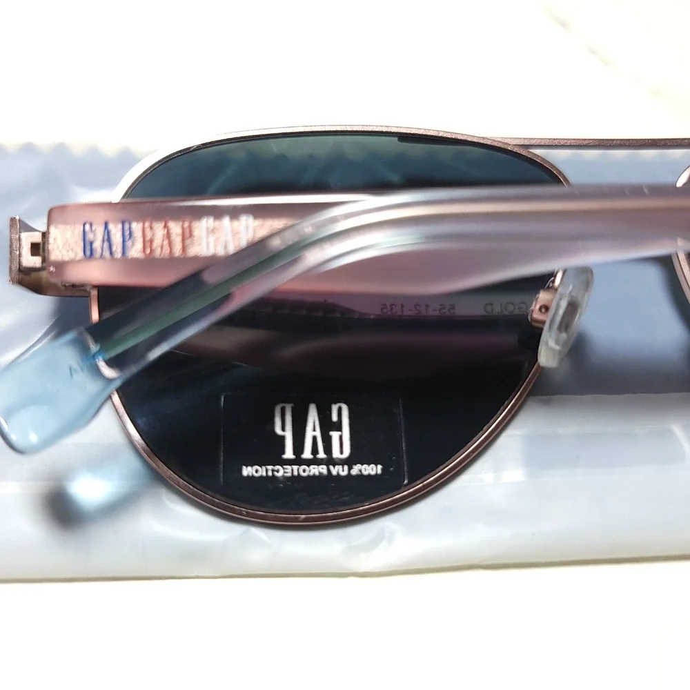 Gap Kids Aviator Sunglasses Rose Gold Metal Frames SGP201 55-12-135 With Case